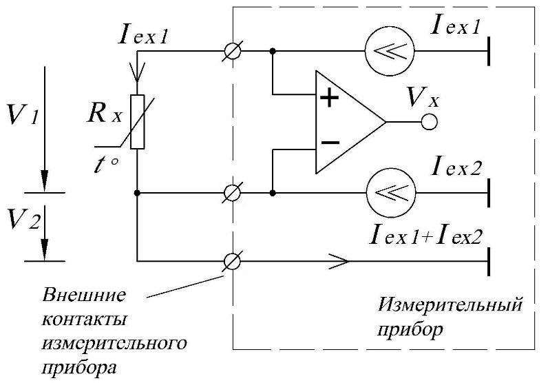 Трехпроводная схема подключения термометра сопротивления